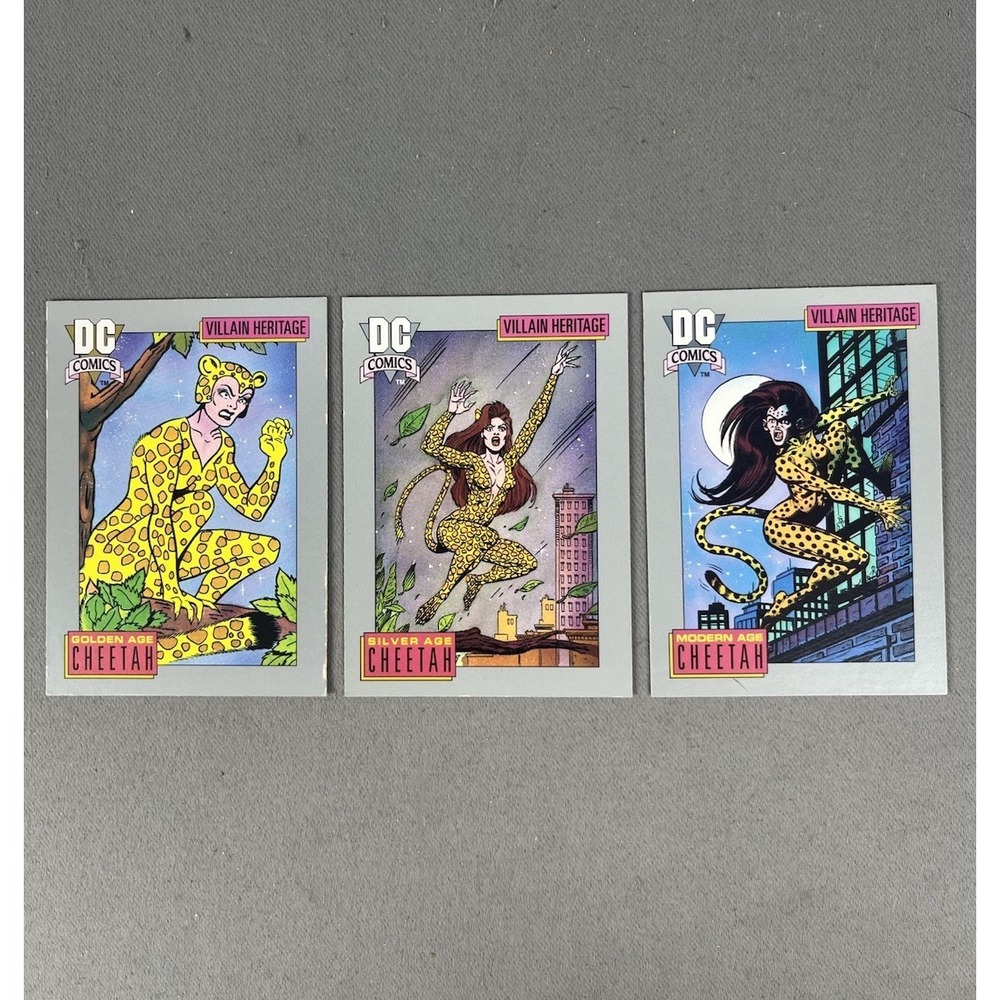 1991 DC Comic Cards CHEETAH Villain Heritage Set Of 3